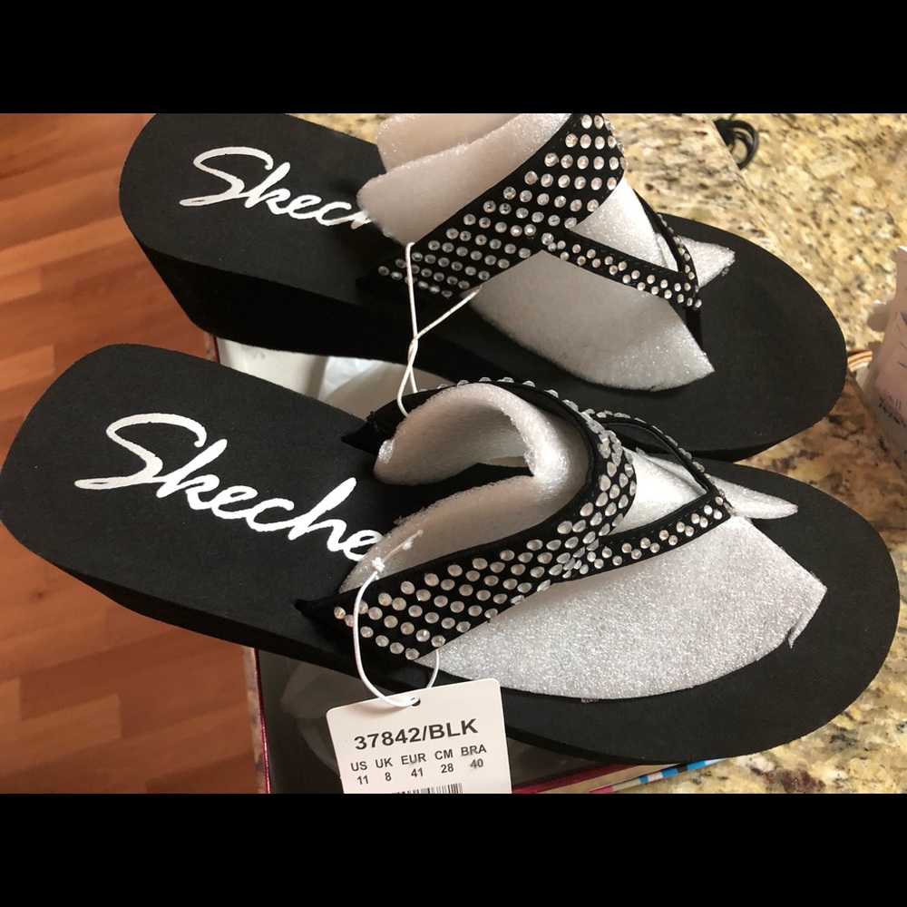 Flip flops with a heel & bling